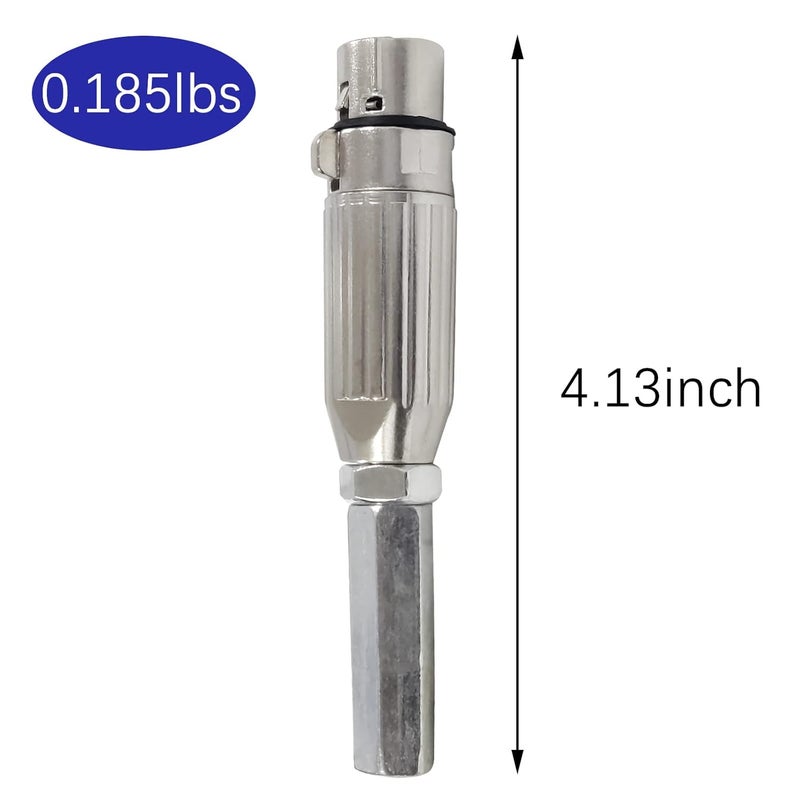 JQDML Store 3 موصلات أنثوية XLR، محول، موصلات نهاية DIY لمشغل خطي متردد، برغي M8 / طول 4.13 بوصة - Image 2